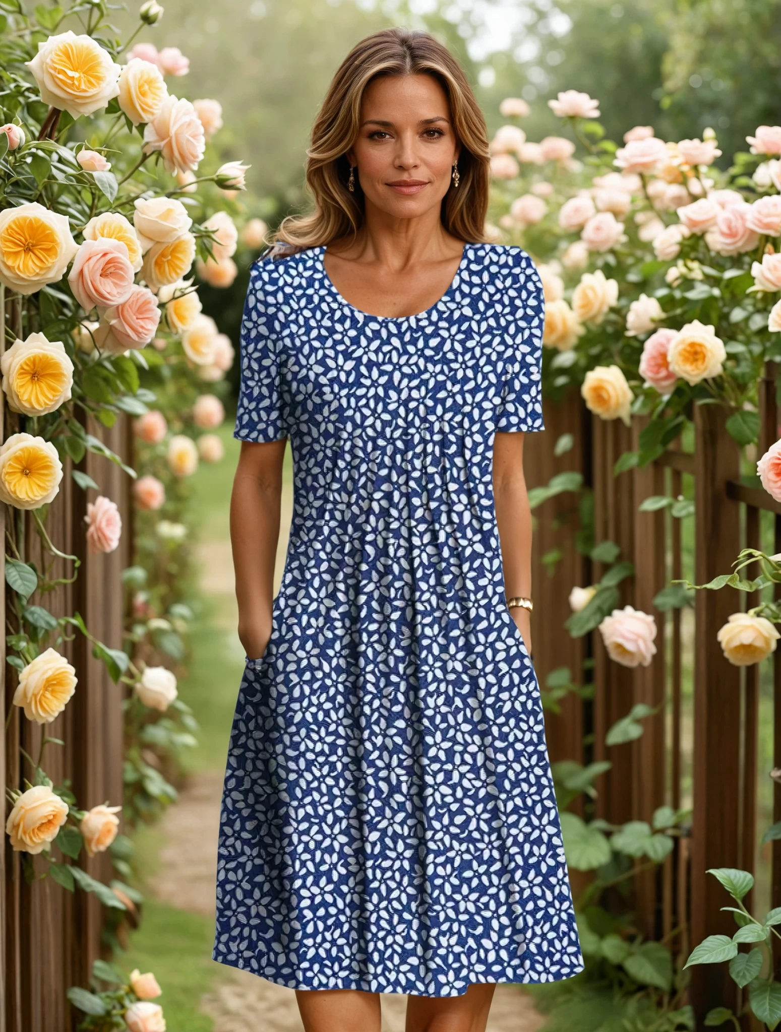 Floravine™ Button Front Summer Dress