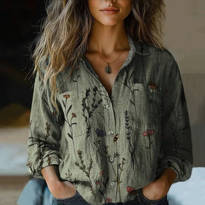 Maisie™ Vintage Button Blouse
