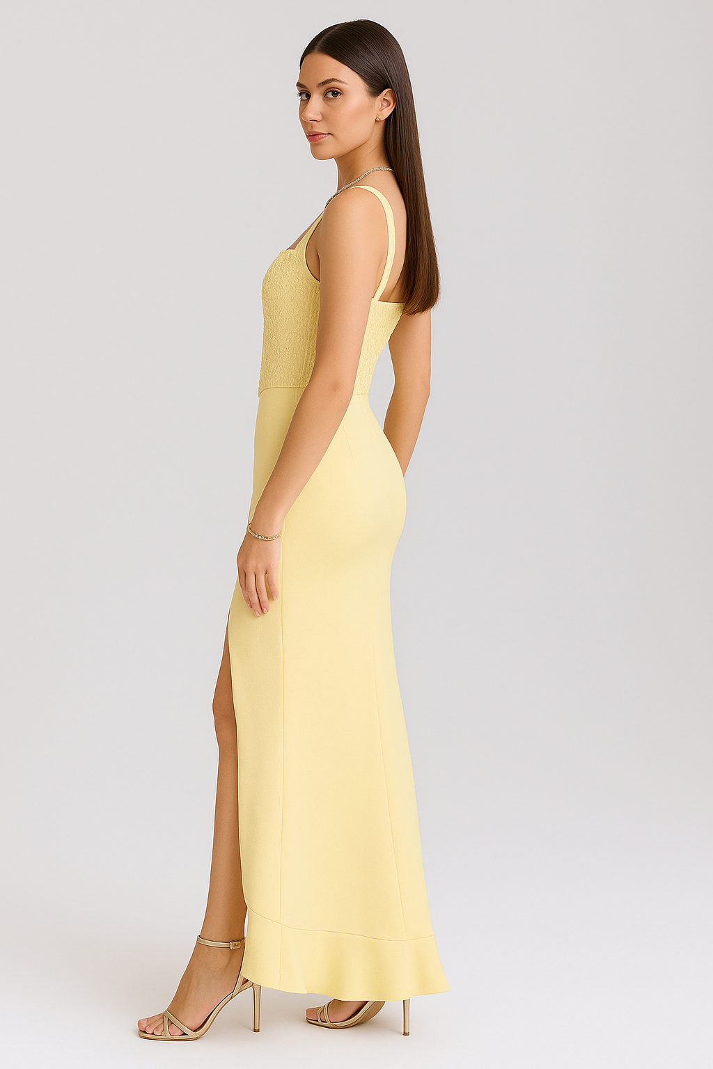 Natalie | Ruffled Satin Corset Dress