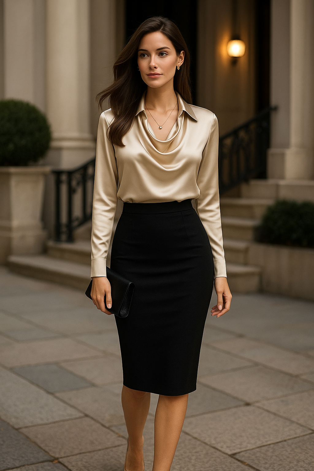 Adele™ Draped Collar Blouse