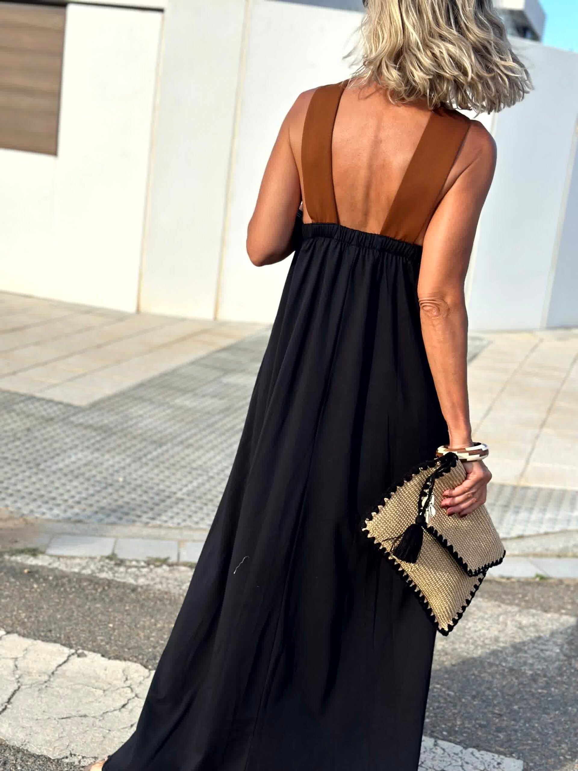 Harperleigh™ Two-Tone Halter Dress