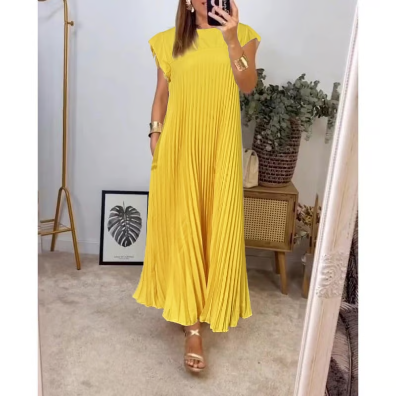 Annalise™ Pleated Elegance Maxi Dress