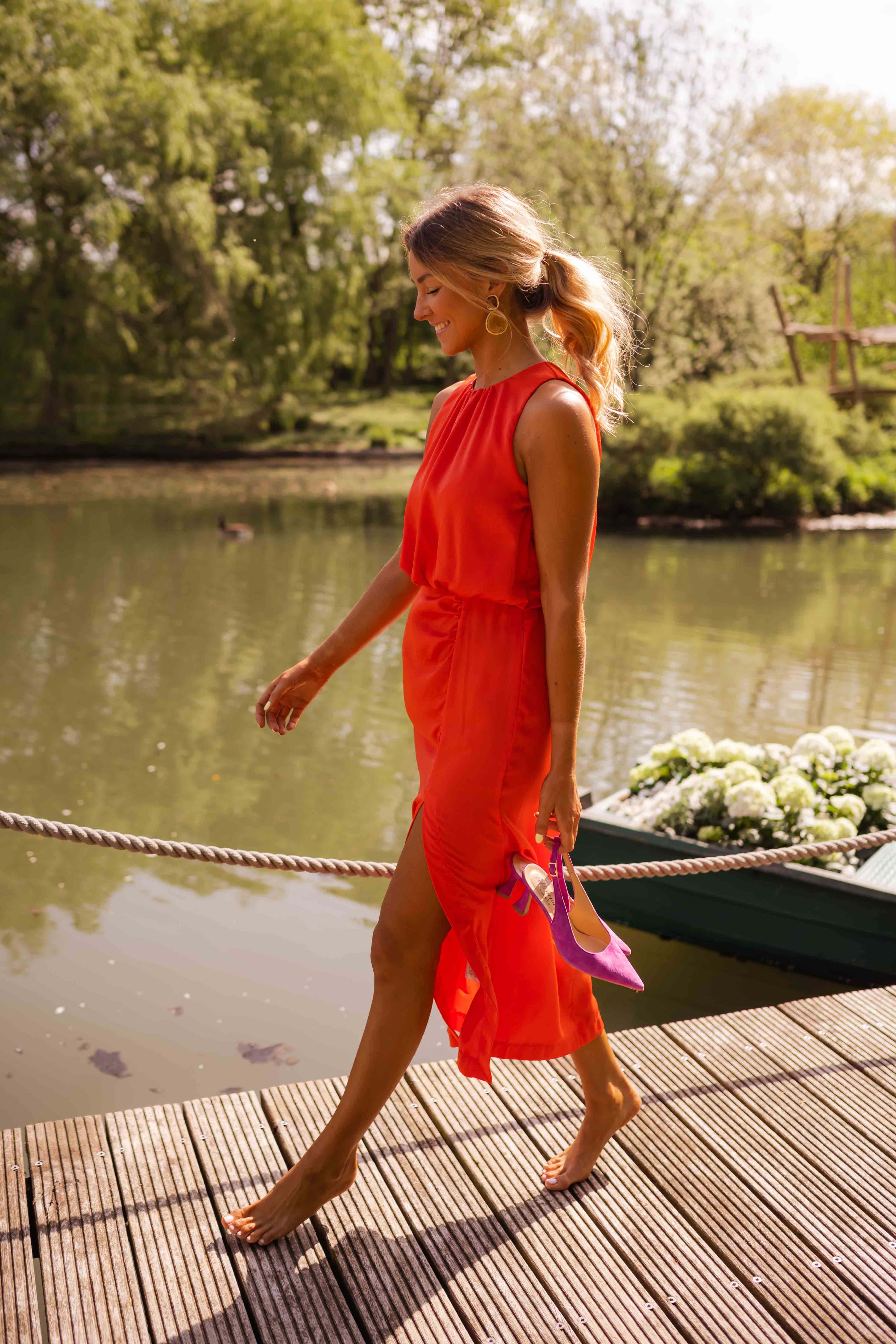 Scarlet™ Side-Slit Midi Dress