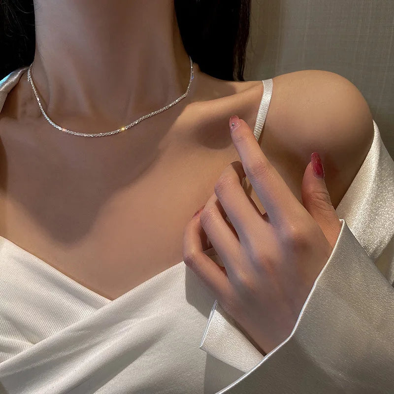 Elise™ Silver Spark Chain and Bracelet Set
