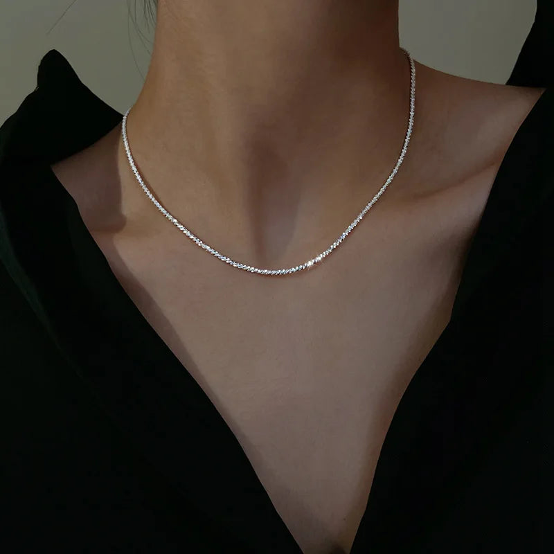 Elise™ Silver Spark Chain and Bracelet Set