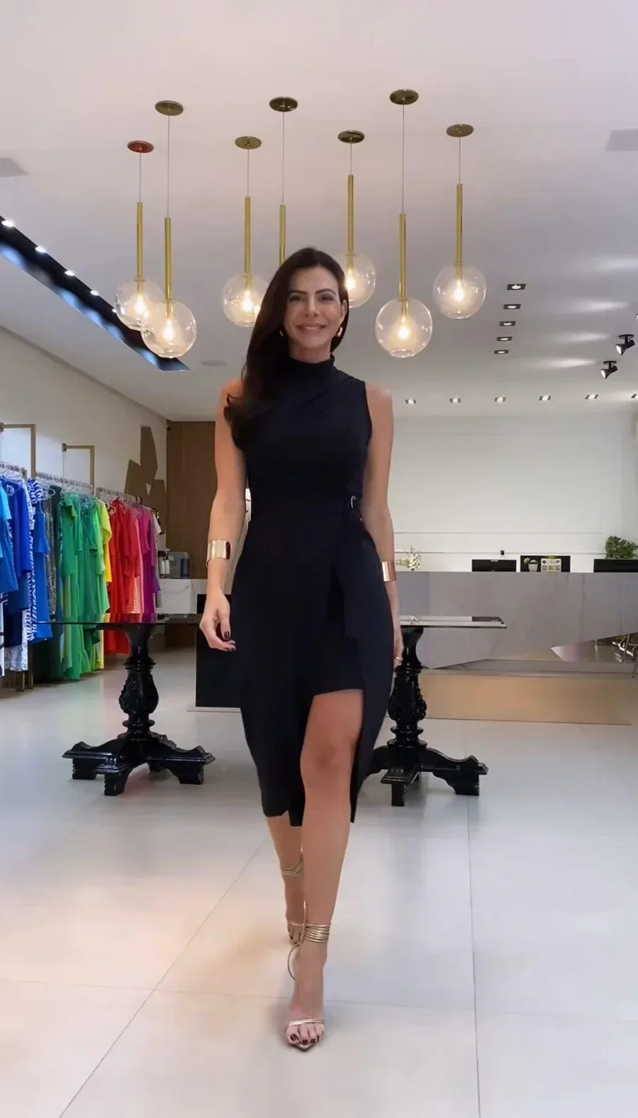 CARA™ Drape Neck Midi Dress