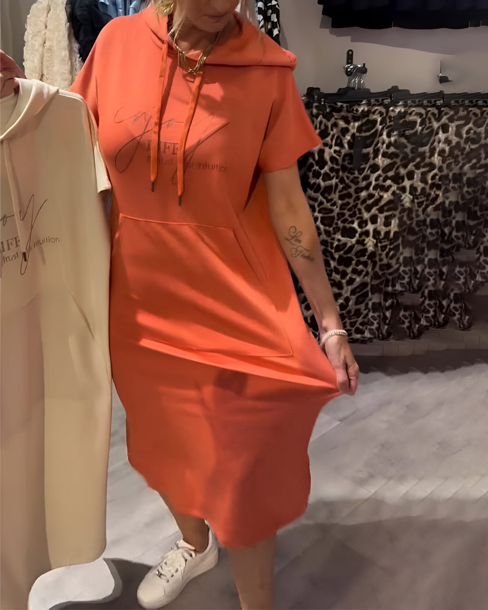 Tannika™ Hooded Midi Sweatdress