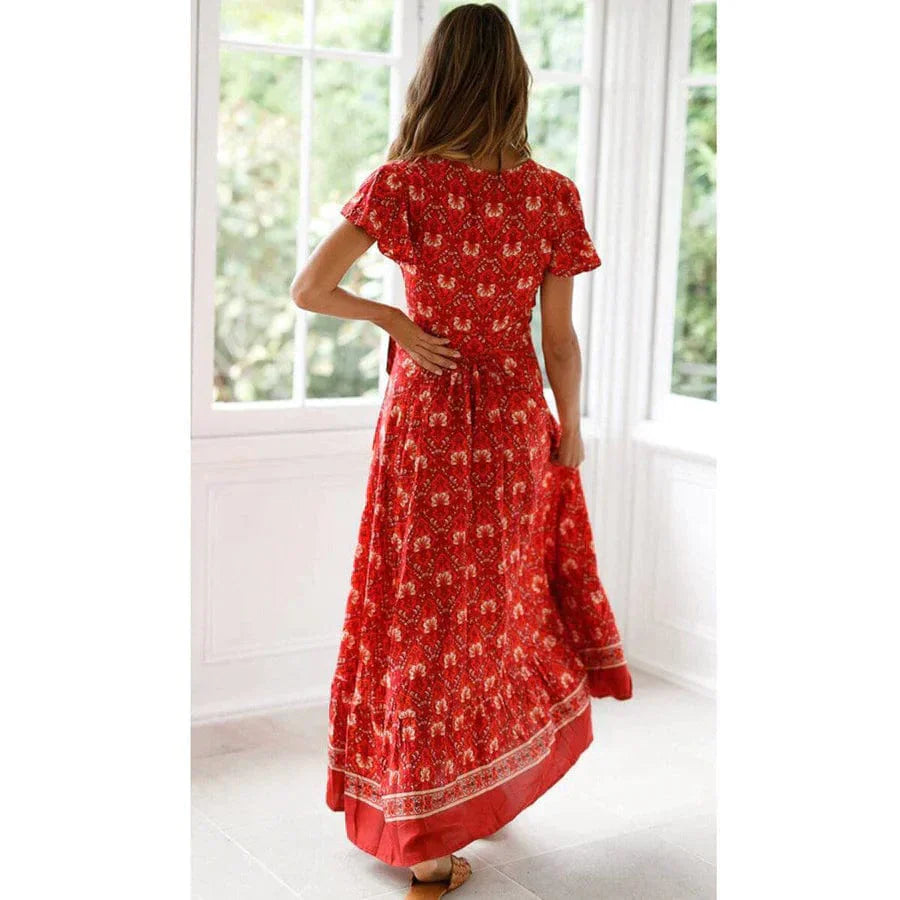Solara™ Boho Wrap Maxi Dress