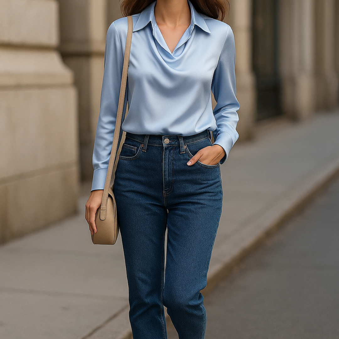 Adele™ Draped Collar Blouse